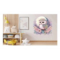 Sticker decorativ, Bufnita, Multicolor, 60 cm, 1296STK-2 Sticker decorativ, Bufnita, Multicolor, 60 cm, 1296STK-2
