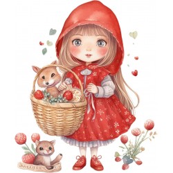 Sticker decorativ, Scufita Rosie, Rosu, 72 cm, 1298STK-3