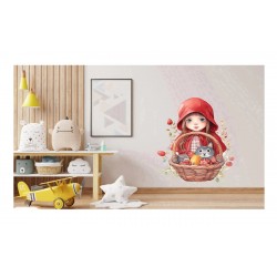 Sticker decorativ, Scufita Rosie, Rosu, 73 cm, 1298STK-4 Sticker decorativ, Scufita Rosie, Rosu, 73 cm, 1298STK-4