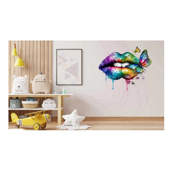 Sticker decorativ, Buze, Verde, 70 cm, 1299STK-2 Sticker decorativ, Buze, Verde, 70 cm, 1299STK-2
