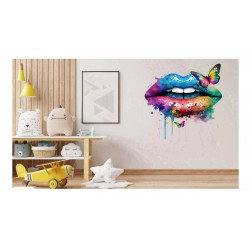 Sticker decorativ, Buze, Turcoaz, 70 cm, 1299STK-4 Sticker decorativ, Buze, Turcoaz, 70 cm, 1299STK-4