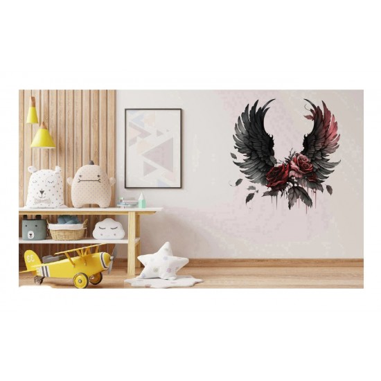Sticker decorativ, Aripi, Negru, 61 cm, 1303STK-1 Sticker decorativ, Aripi, Negru, 61 cm, 1303STK-1