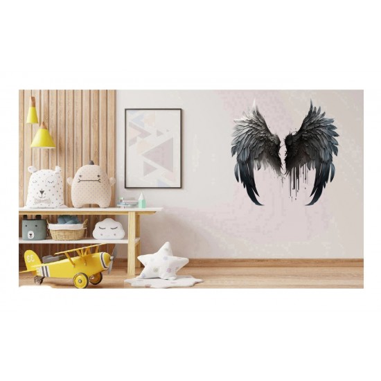 Sticker decorativ, Aripi, Negru, 60 cm, 1303STK-2 Sticker decorativ, Aripi, Negru, 60 cm, 1303STK-2