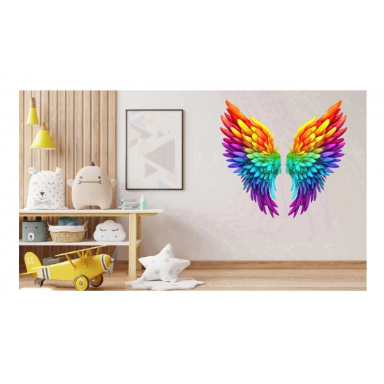 Sticker decorativ, Aripi, Portocaliu, 60 cm, 1303STK-5 Sticker decorativ, Aripi, Portocaliu, 60 cm, 1303STK-5