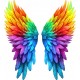 Sticker decorativ, Aripi, Albastru, 63 cm, 1303STK-6 Sticker decorativ, Aripi, Albastru, 63 cm, 1303STK-6
