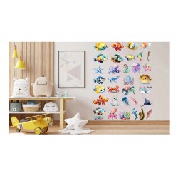 Sticker decorativ Animale Marine, Waterproof 90x60 cm, 1305STK Sticker decorativ Animale Marine, Waterproof 90x60 cm, 1305STK