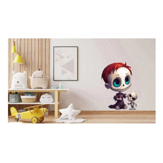 Sticker decorativ, Halloween, Waterproof, Alb, 75 cm, 1306STK-1