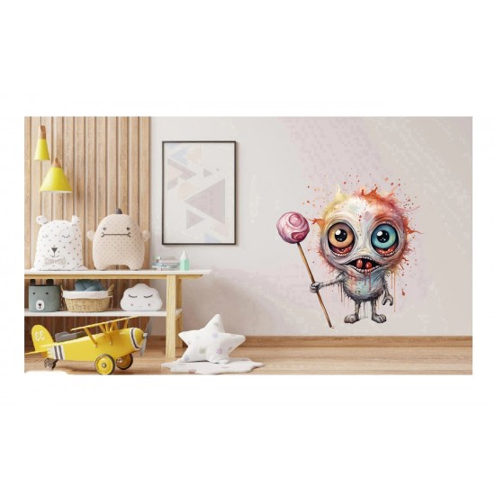 Sticker decorativ, Horror, Waterproof, Roz, 66 cm, 1306STK-13