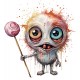 Sticker decorativ, Horror, Waterproof, Roz, 66 cm, 1306STK-13