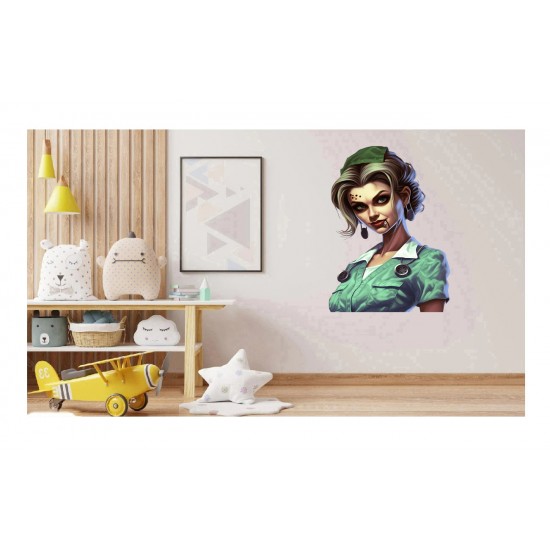 Sticker decorativ, Zombie, Waterproof, Verde, 87 cm, 1306STK-9 Sticker decorativ, Zombie, Waterproof, Verde, 87 cm, 1306STK-9