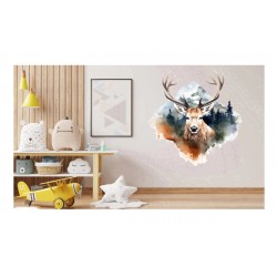 Sticker decorativ, Cerb, Maro, 64 cm, 1307STK-2 Sticker decorativ, Cerb, Maro, 64 cm, 1307STK-2