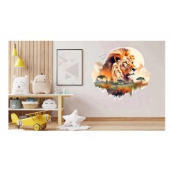 Sticker decorativ, Leu, Portocaliu, 62 cm, 1307STK-4 Sticker decorativ, Leu, Portocaliu, 62 cm, 1307STK-4