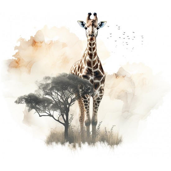 Sticker decorativ, Girafa, Maro, 70 cm, 1307STK-8 Sticker decorativ, Girafa, Maro, 70 cm, 1307STK-8