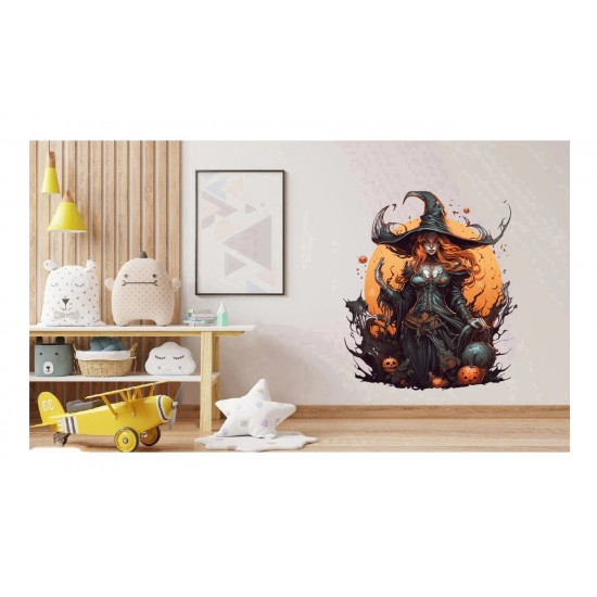 Sticker decorativ, Halloween, Negru, 70 cm, 1308STK