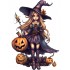 Sticker decorativ, Halloween, Mov, 75 cm, 1308STK-1