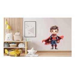 Sticker decorativ Baiat Supererou, Rosu, 69 cm, 1309STK Sticker decorativ Baiat Supererou, Rosu, 69 cm, 1309STK