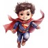 Sticker decorativ Baiat Supererou, Rosu, 67 cm, 1309STK-10