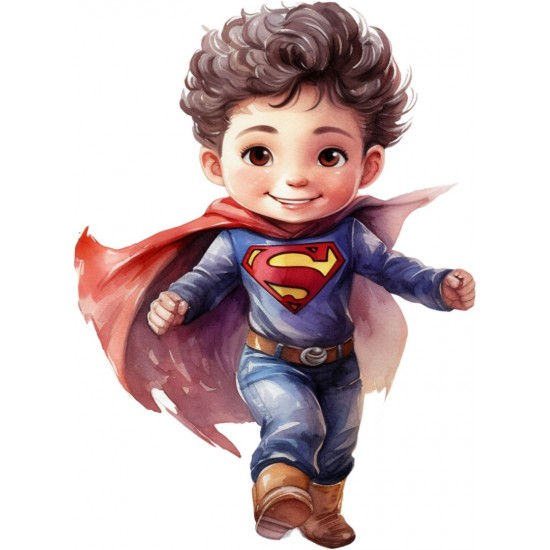 Sticker decorativ Baiat Supererou, Albastru, 81 cm, 1309STK-11 Sticker decorativ Baiat Supererou, Albastru, 81 cm, 1309STK-11