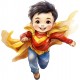 Sticker decorativ Baiat Supererou, Galben, 61 cm, 1309STK-12 Sticker decorativ Baiat Supererou, Galben, 61 cm, 1309STK-12