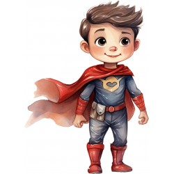 Sticker decorativ Baiat Supererou, Rosu, 83 cm, 1309STK-6