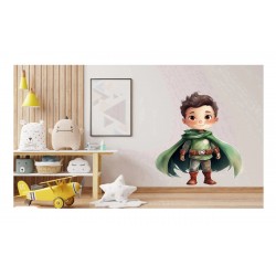 Sticker decorativ Baiat Supererou, Verde, 64 cm, 1309STK-9 Sticker decorativ Baiat Supererou, Verde, 64 cm, 1309STK-9
