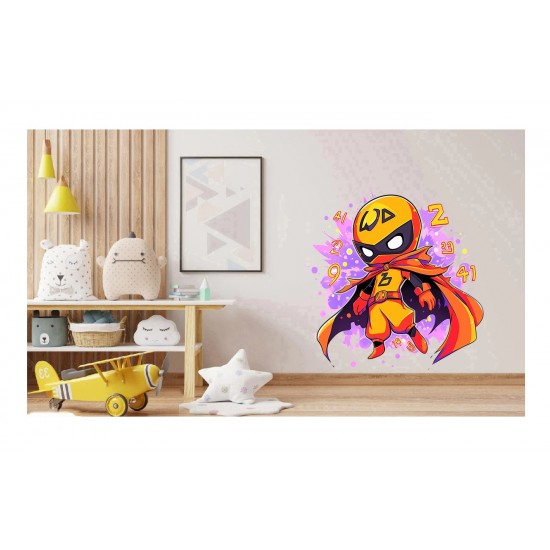 Sticker decorativ Baiat Supererou, Portocaliu, 61 cm, 1311STK Sticker decorativ Baiat Supererou, Portocaliu, 61 cm, 1311STK
