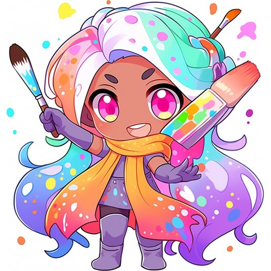 Sticker decorativ Fata Supererou, Roz, 63 cm, 1311STK-7 Sticker decorativ Fata Supererou, Roz, 63 cm, 1311STK-7