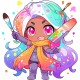 Sticker decorativ Fata Supererou, Roz, 63 cm, 1311STK-7 Sticker decorativ Fata Supererou, Roz, 63 cm, 1311STK-7