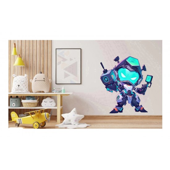 Sticker decorativ Supererou, Turcoaz, 64 cm, 1311STK-9 Sticker decorativ Supererou, Turcoaz, 64 cm, 1311STK-9