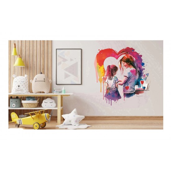 Sticker decorativ Mama si Copilul, Rosu, 68 cm, 1312STK Sticker decorativ Mama si Copilul, Rosu, 68 cm, 1312STK
