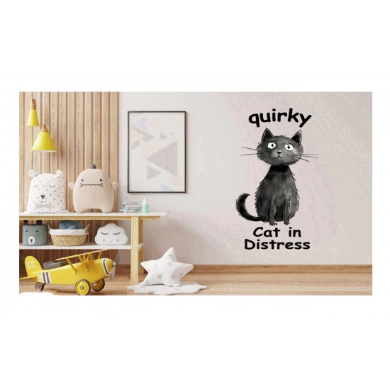 Sticker decorativ Pisica, Negru, 90 cm, 1313STK-2 Sticker decorativ Pisica, Negru, 90 cm, 1313STK-2