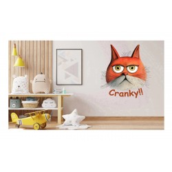 Sticker decorativ Pisica, Portocaliu, 67 cm, 1313STK-5 Sticker decorativ Pisica, Portocaliu, 67 cm, 1313STK-5