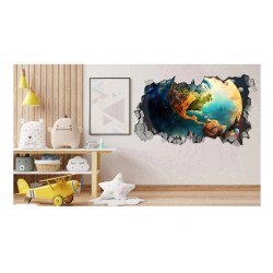Sticker decorativ, Planeta, Albastru, 90 cm, 1315STK-2 Sticker decorativ, Planeta, Albastru, 90 cm, 1315STK-2