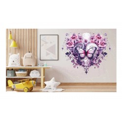 Sticker decorativ Fluture, Roz, 69 cm, 1316STK-1 Sticker decorativ Fluture, Roz, 69 cm, 1316STK-1