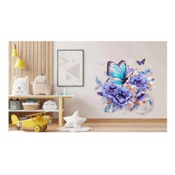 Sticker decorativ Fluture, Albastru, 62 cm, 1316STK-5 Sticker decorativ Fluture, Albastru, 62 cm, 1316STK-5