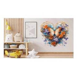 Sticker decorativ Fluture, Multicolor, 61 cm, 1316STK-6 Sticker decorativ Fluture, Multicolor, 61 cm, 1316STK-6