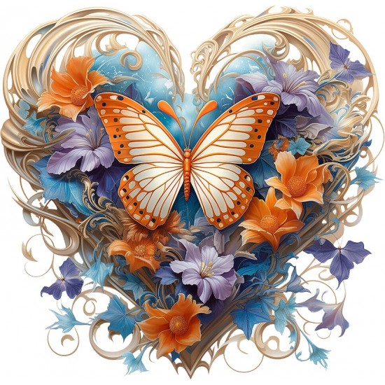 Sticker decorativ Fluture, Multicolor, 61 cm, 1316STK-6 Sticker decorativ Fluture, Multicolor, 61 cm, 1316STK-6