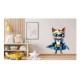 Sticker decorativ, Pisica Supererou, Turcoaz, 75 cm, 1318STK-2 Sticker decorativ, Pisica Supererou, Turcoaz, 75 cm, 1318STK-2