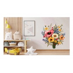 Sticker decorativ, Flori Salbatice, Multicolor, 63 cm, 1319STK-3 Sticker decorativ, Flori Salbatice, Multicolor, 63 cm, 1319STK-3
