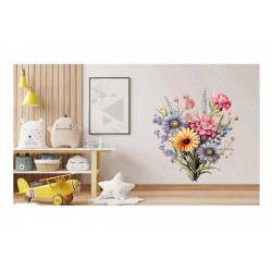 Sticker decorativ, Flori Salbatice, Turcoaz, 69 cm, 1319STK-5 Sticker decorativ, Flori Salbatice, Turcoaz, 69 cm, 1319STK-5