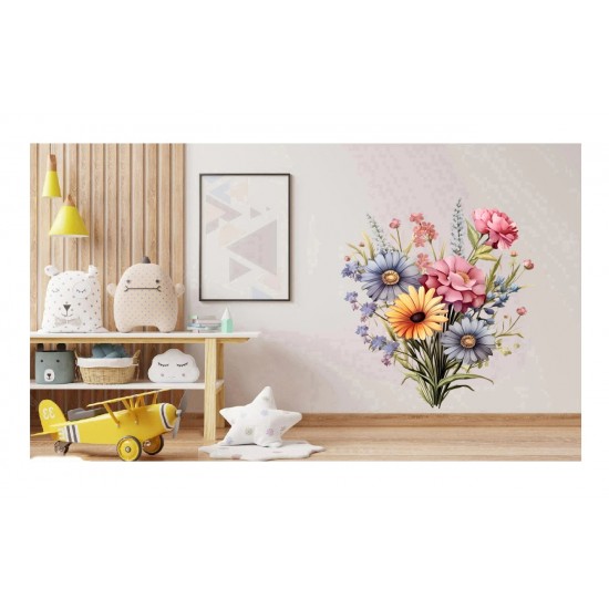 Sticker decorativ, Flori Salbatice, Turcoaz, 69 cm, 1319STK-5 Sticker decorativ, Flori Salbatice, Turcoaz, 69 cm, 1319STK-5
