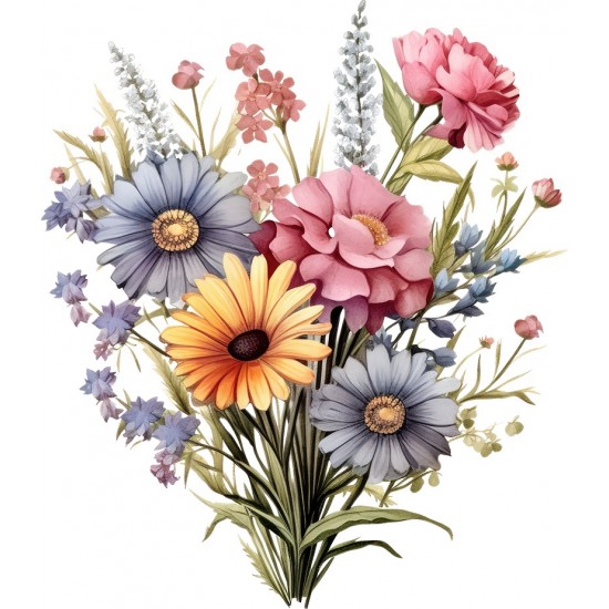 Sticker decorativ, Flori Salbatice, Turcoaz, 69 cm, 1319STK-5 Sticker decorativ, Flori Salbatice, Turcoaz, 69 cm, 1319STK-5