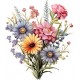 Sticker decorativ, Flori Salbatice, Turcoaz, 69 cm, 1319STK-5 Sticker decorativ, Flori Salbatice, Turcoaz, 69 cm, 1319STK-5