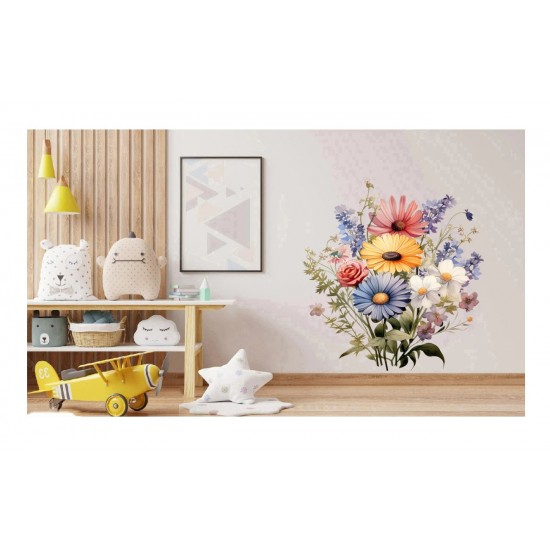 Sticker decorativ, Flori Salbatice, Verde, 66 cm, 1319STK-9