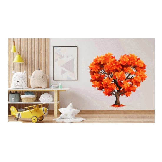 Sticker decorativ, Copac, Portocaliu, 63 cm, 1320STK-1 Sticker decorativ, Copac, Portocaliu, 63 cm, 1320STK-1