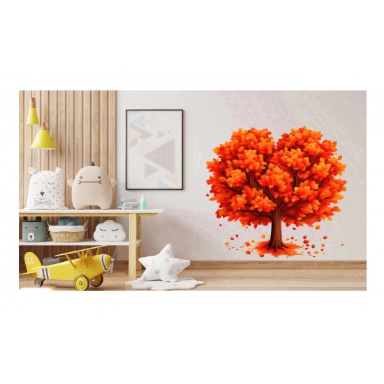 Sticker decorativ, Copac, Portocaliu, 60 cm, 1320STK-4 Sticker decorativ, Copac, Portocaliu, 60 cm, 1320STK-4
