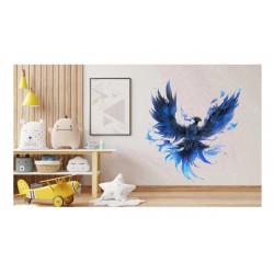 Sticker decorativ, Pasarea Phoenix, Albastru, 63 cm, 1323STK-1 Sticker decorativ, Pasarea Phoenix, Albastru, 63 cm, 1323STK-1