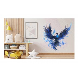 Sticker decorativ, Pasarea Phoenix, Albastru, 63 cm, 1323STK-5 Sticker decorativ, Pasarea Phoenix, Albastru, 63 cm, 1323STK-5