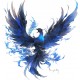 Sticker decorativ, Pasarea Phoenix, Albastru, 63 cm, 1323STK-5 Sticker decorativ, Pasarea Phoenix, Albastru, 63 cm, 1323STK-5