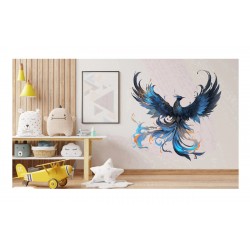 Sticker decorativ, Pasarea Phoenix, Turcoaz, 61 cm, 1323STK-6 Sticker decorativ, Pasarea Phoenix, Turcoaz, 61 cm, 1323STK-6
